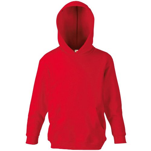 Fruit Of The Loom Kids Classic Hooded Sweatshirt Red